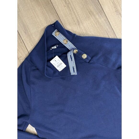 J. CREW Factory Women’s Blue Wide Button Collar Blouse NWT XS Extra Small Soft - Picture 10 of 14